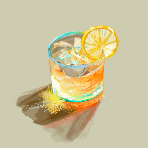 Series Title: Food for Thought Inspired by quotes from Japanese novelist Haruki Murakami. — Death, a Part of Life (Banana) — A Whole Hole (Doughnut) — Drink My Words (Whiskey) — A Slice of Analysis (Watermelon)